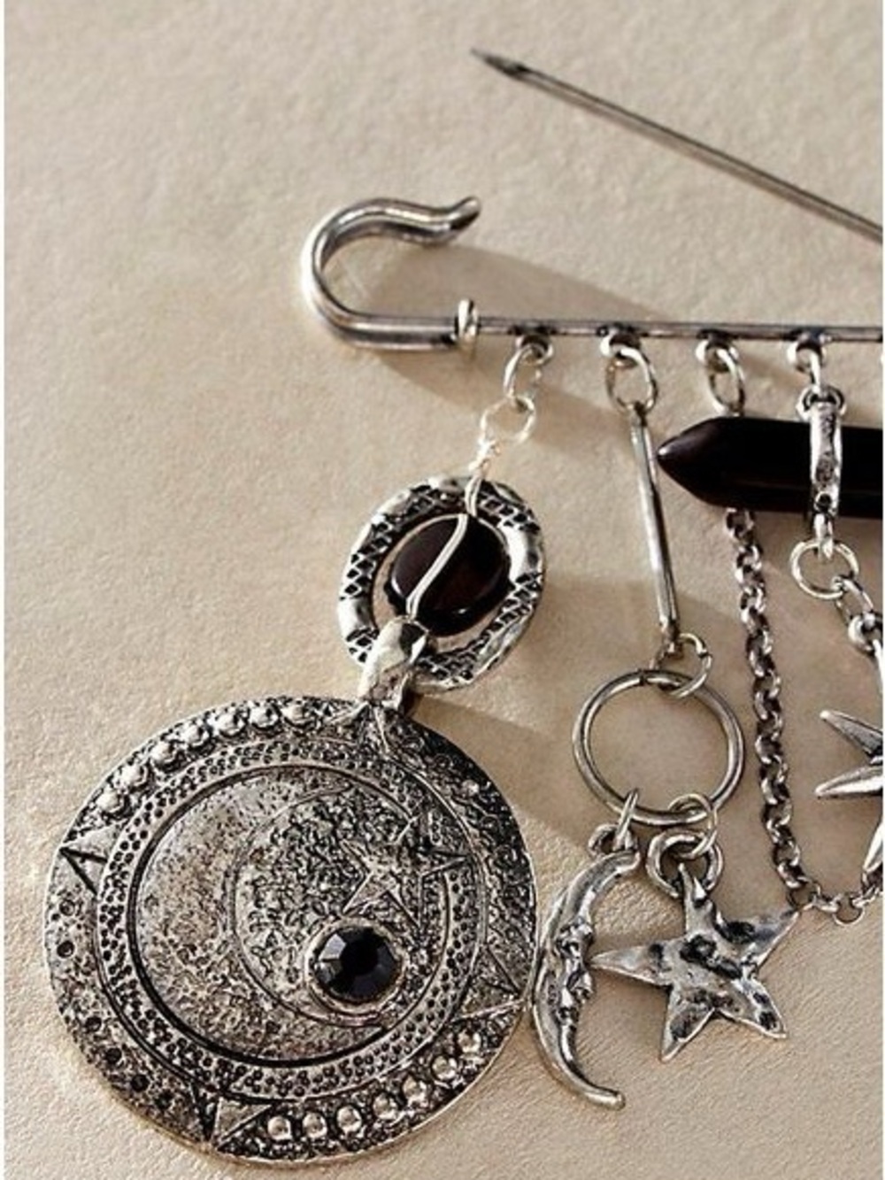 Free People Carry On Dangle Pin Silver New On Card